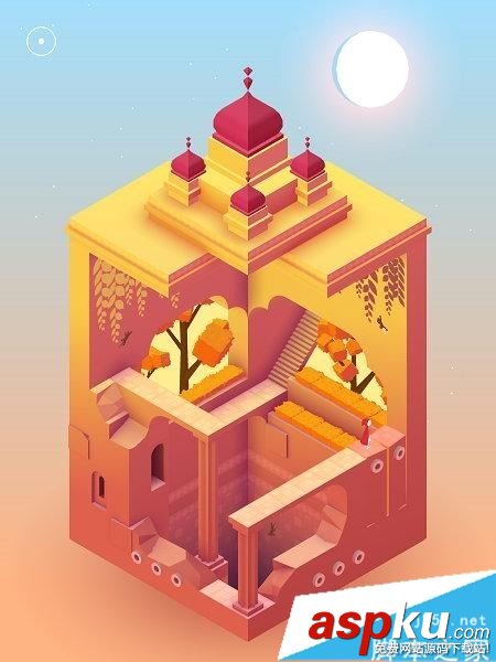 紀(jì)念碑谷2第十四關(guān)怎么玩 紀(jì)念碑谷2第14關(guān)通關(guān)圖文攻略 紀(jì)念碑谷2,第十四關(guān),第14關(guān),通關(guān)