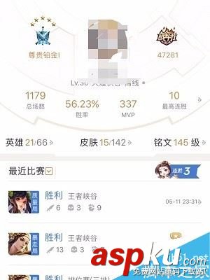 王者榮耀助手,戰績