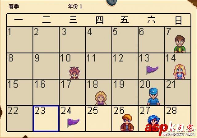 星露谷物語,NPC,生日,時間