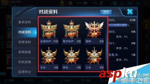 王者榮耀,對戰記錄