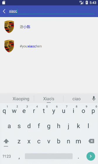 android仿微信通訊錄搜索示例(匹配拼音,字母,索引位置) android,通訊錄搜索,通訊錄索引,字母索引