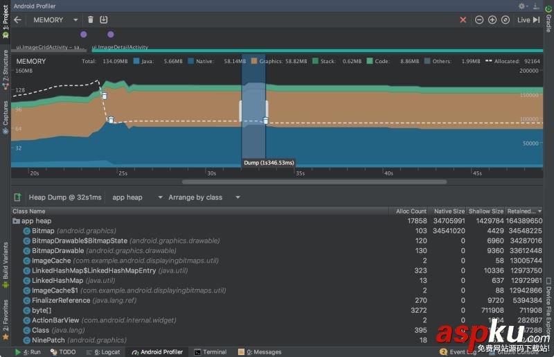 android,studio3.0,profiler分析器,memory,network,cpu