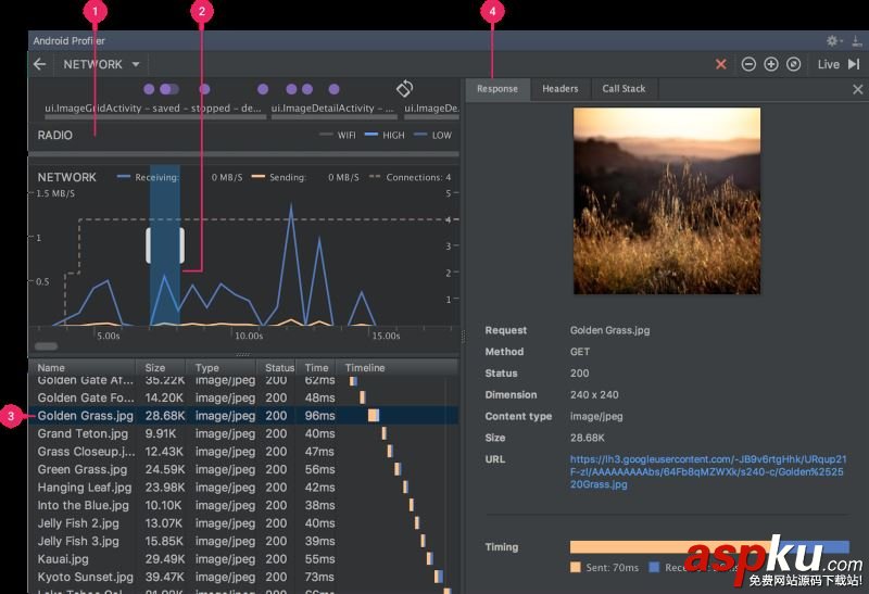 android,studio3.0,profiler分析器,memory,network,cpu