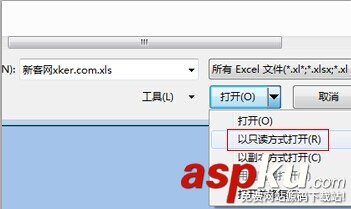 怎么以只讀方式打開excel文檔？