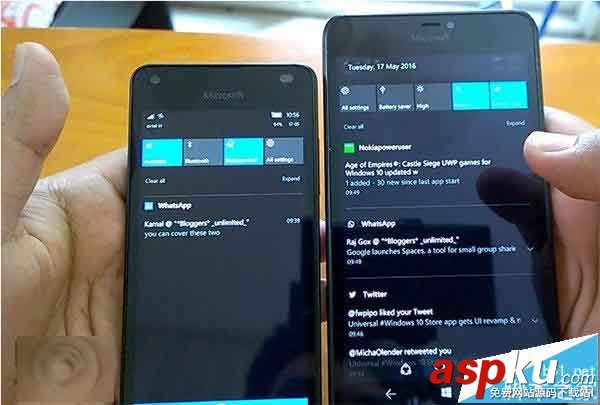 Win10 Mobile 預覽版14342對比14332 通知中心/系統圖標有變化 Win10,Mobile