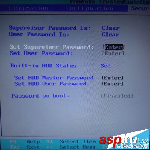 筆記本硬盤HDD User密碼password怎么清除? 筆記本,HDD,password