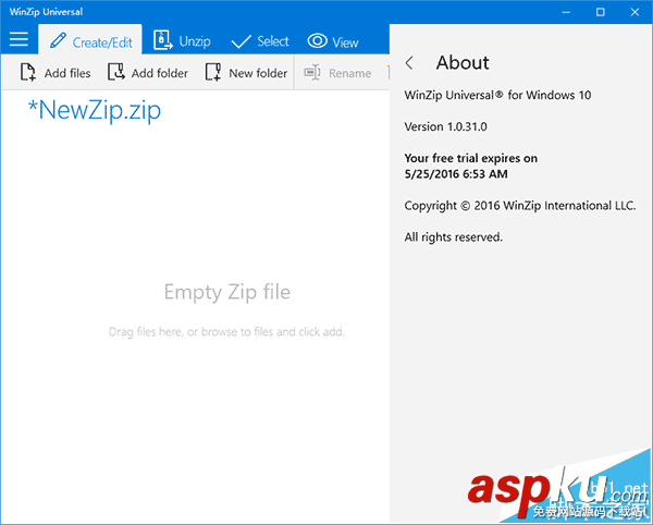 Win10 UWP版WinZip上架應(yīng)用商店 20天免費(fèi)試用 Win10,WinZip,應(yīng)用商店