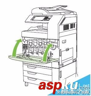 HP CM6030/6040打印機怎么更換碳粉盒成像鼓? HP,打印機,碳粉盒