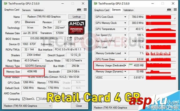 AMD RX 480 4GB顯存版本成功解鎖8GB 附解鎖方法 AMD,RX480,8GB