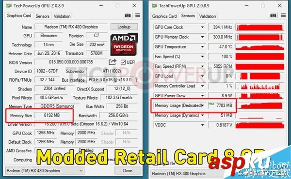 AMD RX 480 4GB顯存版本成功解鎖8GB 附解鎖方法 AMD,RX480,8GB