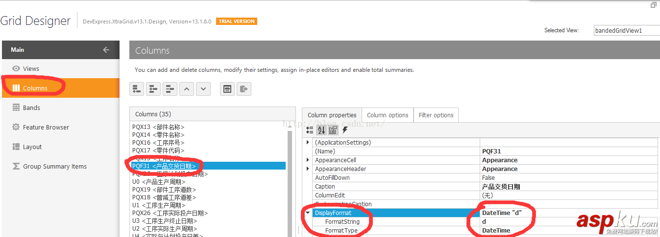 c# DevExpress gridcontrol日期行的顯示格式設置 DevExpress,gridcontrol日期行