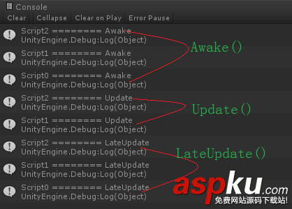 Unity3D中腳本的執行順序和編譯順序