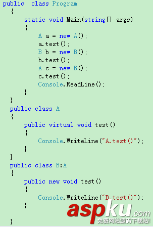 C#基礎(chǔ)知識之new關(guān)鍵字介紹 C#,new,關(guān)鍵字