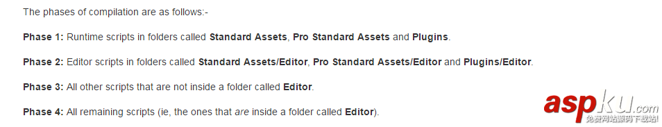 Unity3D中腳本的執行順序和編譯順序