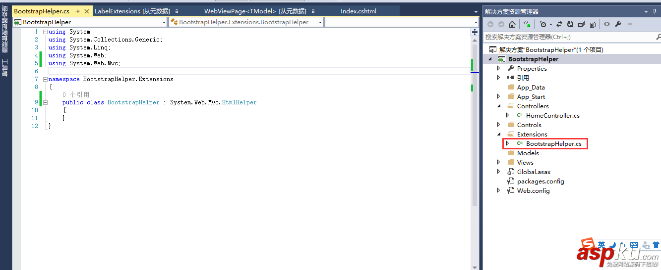 C# 封裝HtmlHelper組件:BootstrapHelper bootstraphelper,htmlhelper