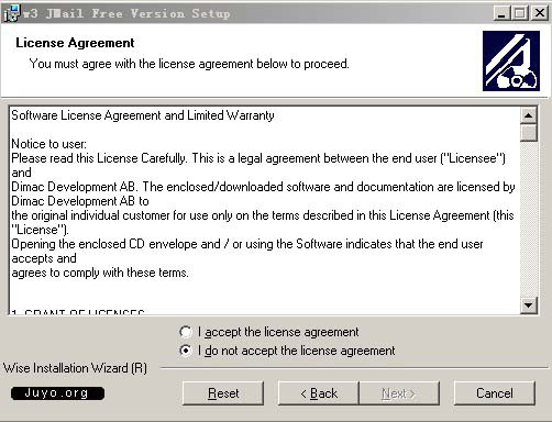 Jmail安裝界面二