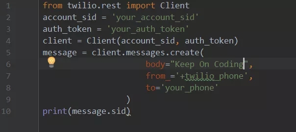 Python代碼,自動發送短信