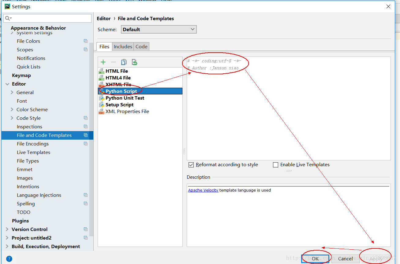 windows,pycharm,安裝,創建文件,配置默認模板