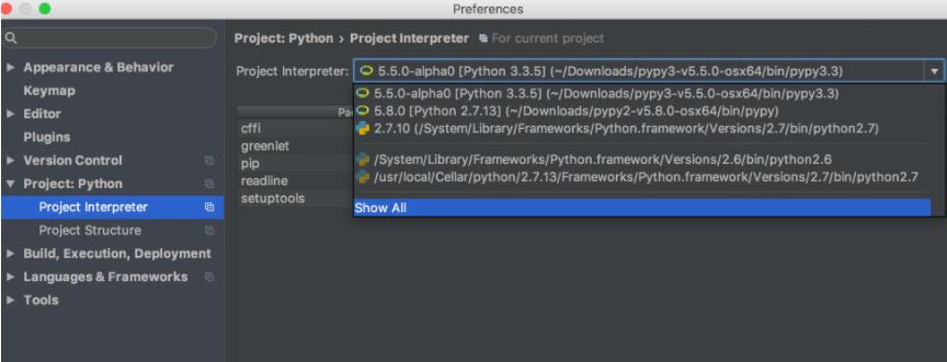 PyCharm,PyPy,解釋器