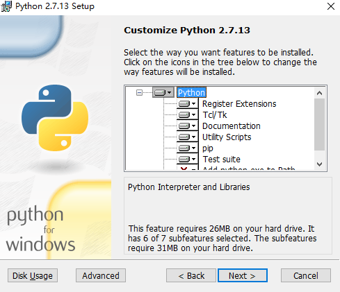 Win10,python2.7.13,安裝,配置