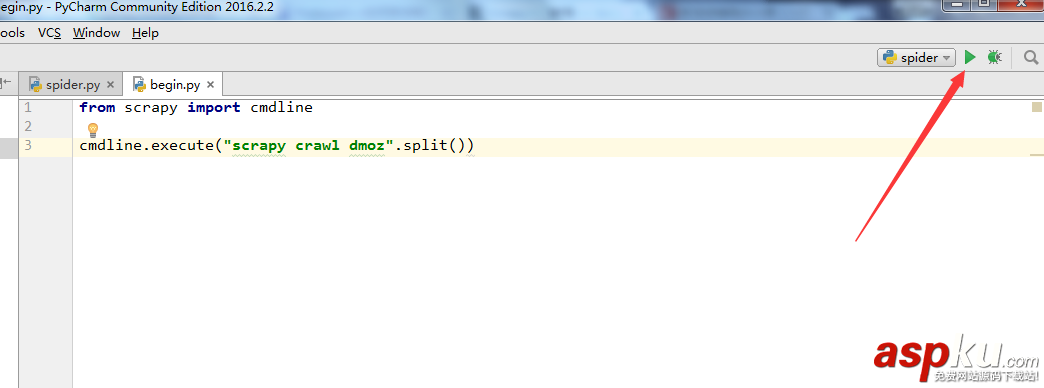 pycharm下打開、執行并調試scrapy爬蟲程序的方法 PyCharm,調試Scrapy,在pycharm調試scrapy,scrapy,調試