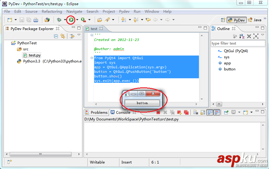 Windows下Eclipse+PyDev配置Python+PyQt4開發環境 Eclipse,PyDev,Python,PyQt4開發環境
