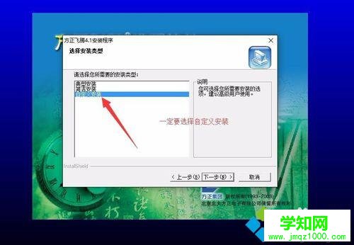 自定義模式安裝