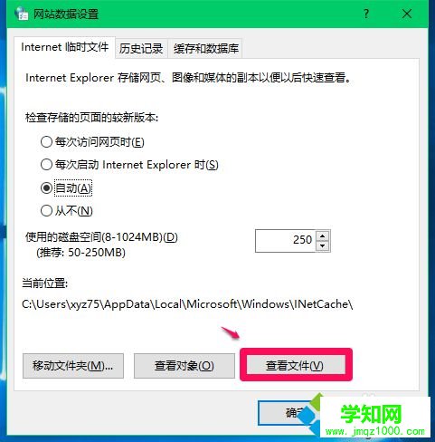 IE臨時文件夾存放位置查找步驟3