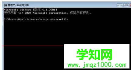 輸入“assoc.exe=exefile”