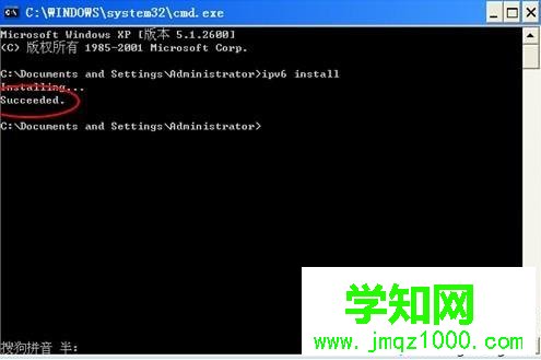 顯示“succeeded”