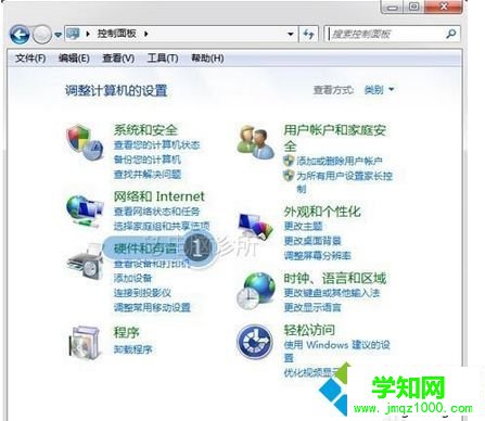 點擊【硬件和聲音】 點擊【硬件和聲音】