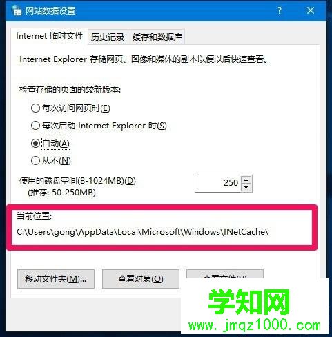 查看本機IE臨時文件夾路徑的步驟4