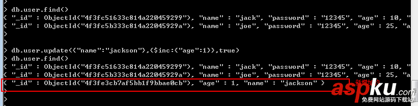 MongoDB,增刪查改