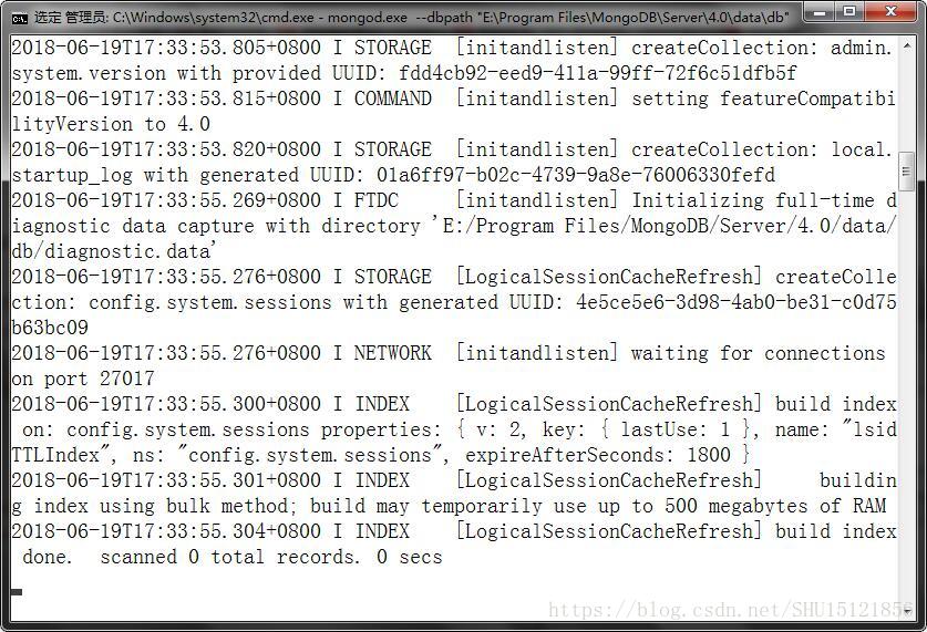 MongoDB,windows10,服務配置