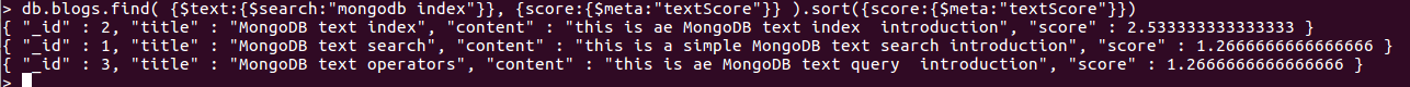 MongoDB學(xué)習(xí)之Text Search文本搜索功能 mongodb,text,search,文本搜索,index