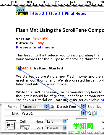 Dreamweaver MX中如何創(chuàng)建html錨鏈接（圖二）