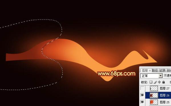 Photoshop設(shè)計(jì)打造出漂亮飄逸的紅色雙層光束