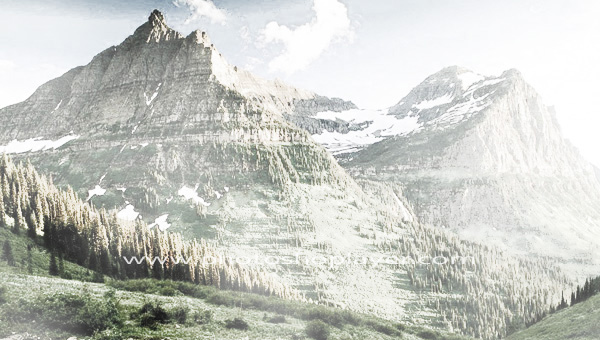 ps照片處理-將夏季雪山瞬間變為冬季效果