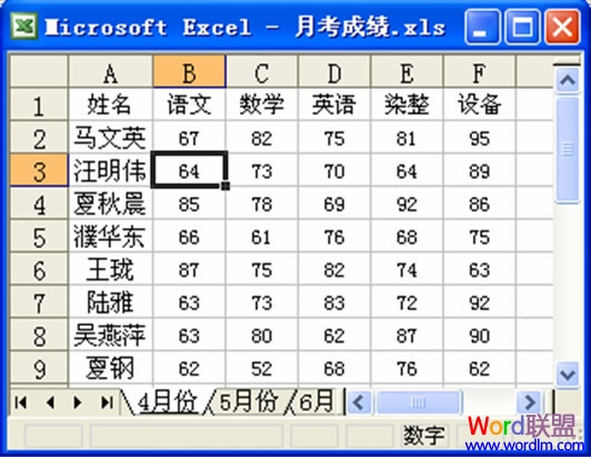 建立考試成績表