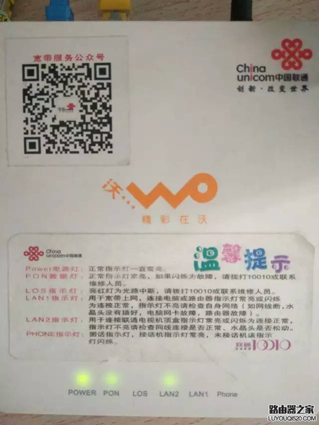 聯通光貓指示燈含義說明