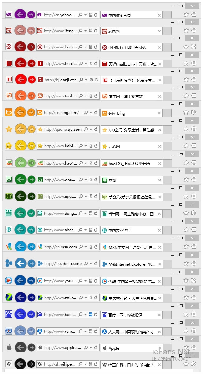 IE固定網(wǎng)站特性組成的多彩漸變