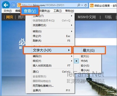 設(shè)置IE瀏覽器中的文字大小