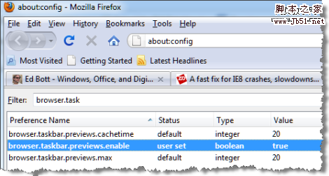 解鎖火狐3.6的Win7任務欄多窗口預覽
