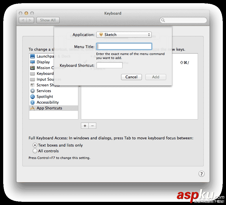 OS X 自定義應(yīng)用快捷鍵和Sketch自定義快捷鍵的方法分享 自定義,應(yīng)用快捷鍵