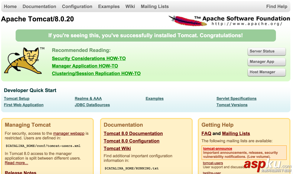 Mac系統中Apache Tomcat安裝配置  Mac