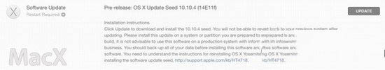 os x yosemite10.10.4beta2更新了哪些內容 os x yosemite性能增強和bug修復以及下載 osxyosemite,bug
