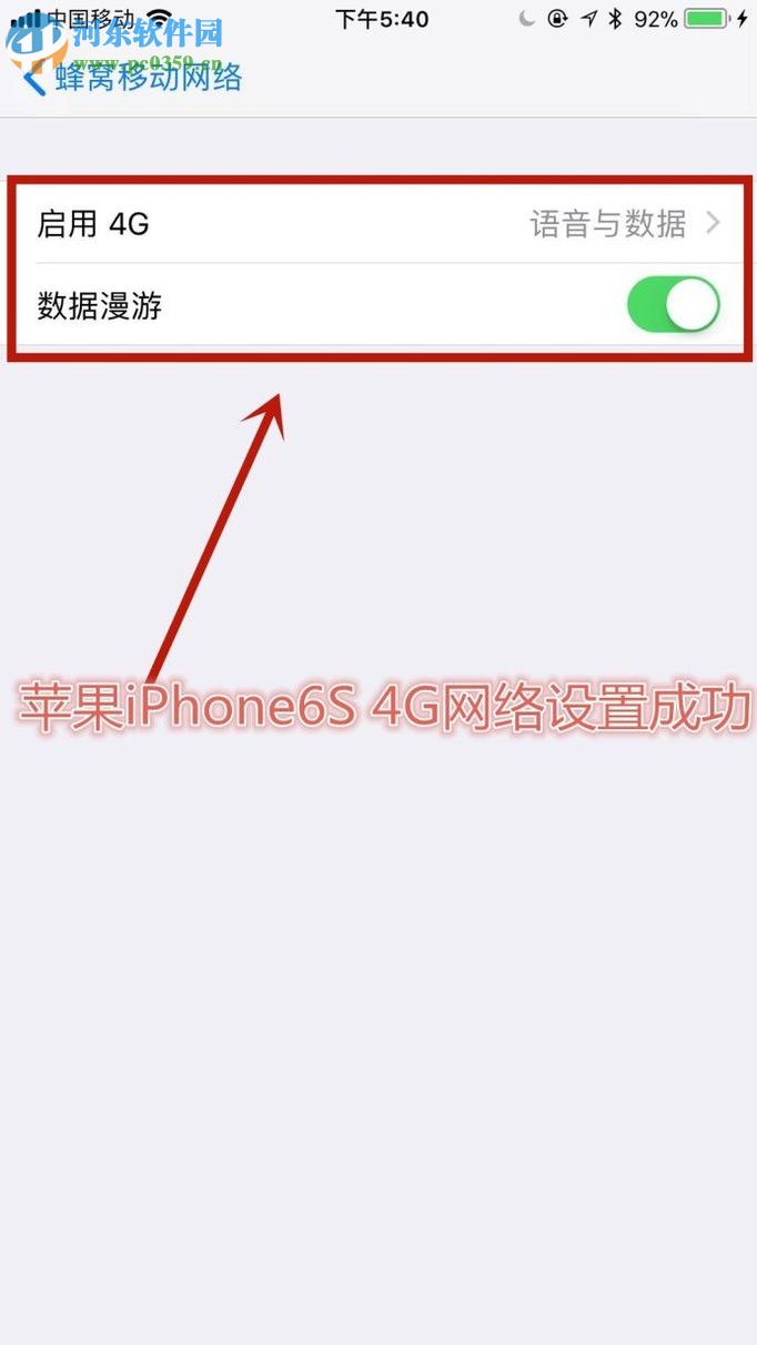 蘋果iPhone6S 設置4G網絡的方法