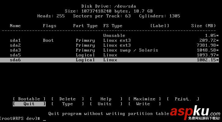 CentOS分區cfdisk操作詳解 cfdisk,CentOS