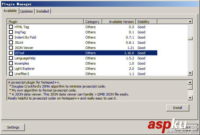 Notepad++插件JSTool:JS代碼格式化工具 Notepad,JS代碼格式化