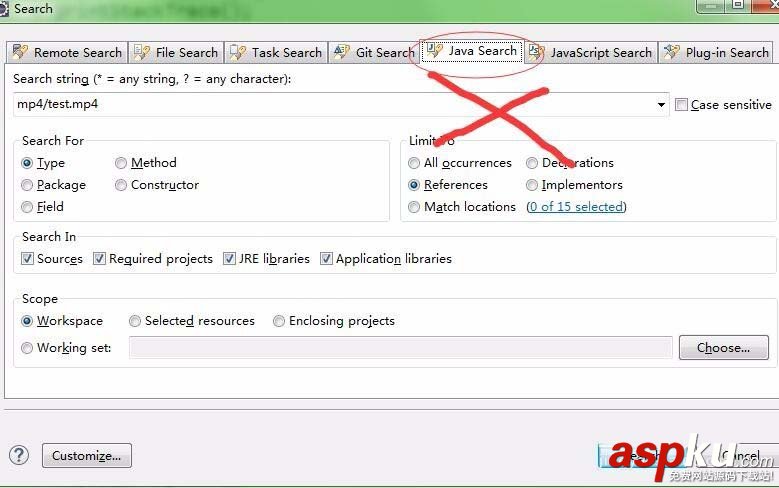 eclipse和myeclipse怎么在項目中查找指定代碼? eclipse,myeclipse,代碼